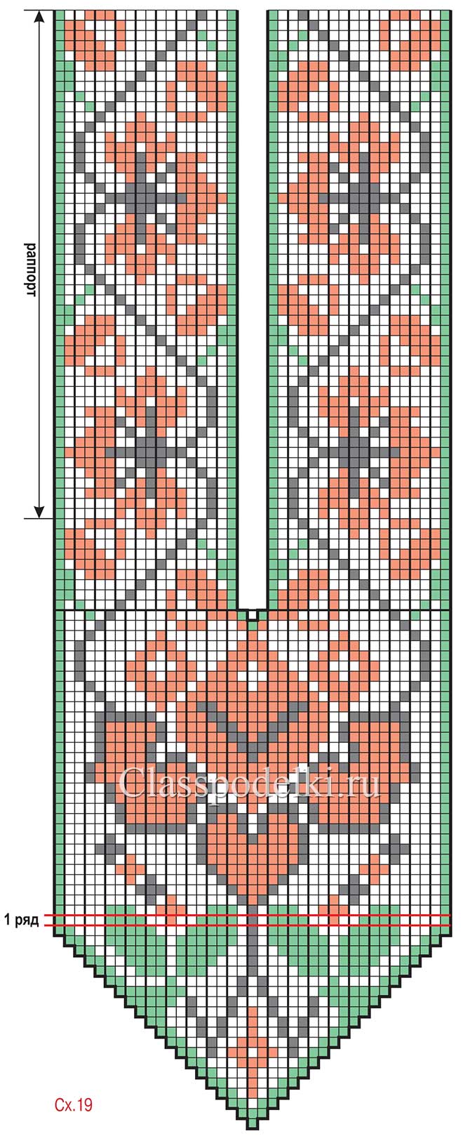 Узор для плетения бисером гердана в технике «ндебеле».