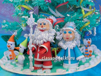 Новогодняя композиция с Дедом Морозом, снегурочкой и ёлкой