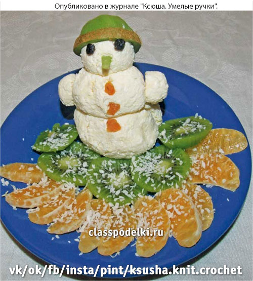 Десерт «Сладкий снеговичок».