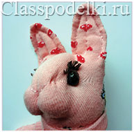 Фото мастер-класса по изготовлению кролика из носков.