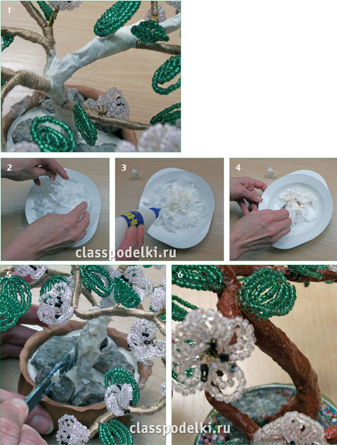 формирование ствола бонсая в технике папье маше