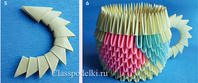 Фото мастер-класса по изготовлению чашки из бумаги в технике оригами.