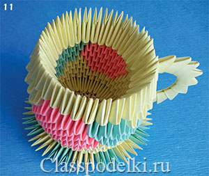 Фото мастер-класса по изготовлению чашки из бумаги в технике оригами.